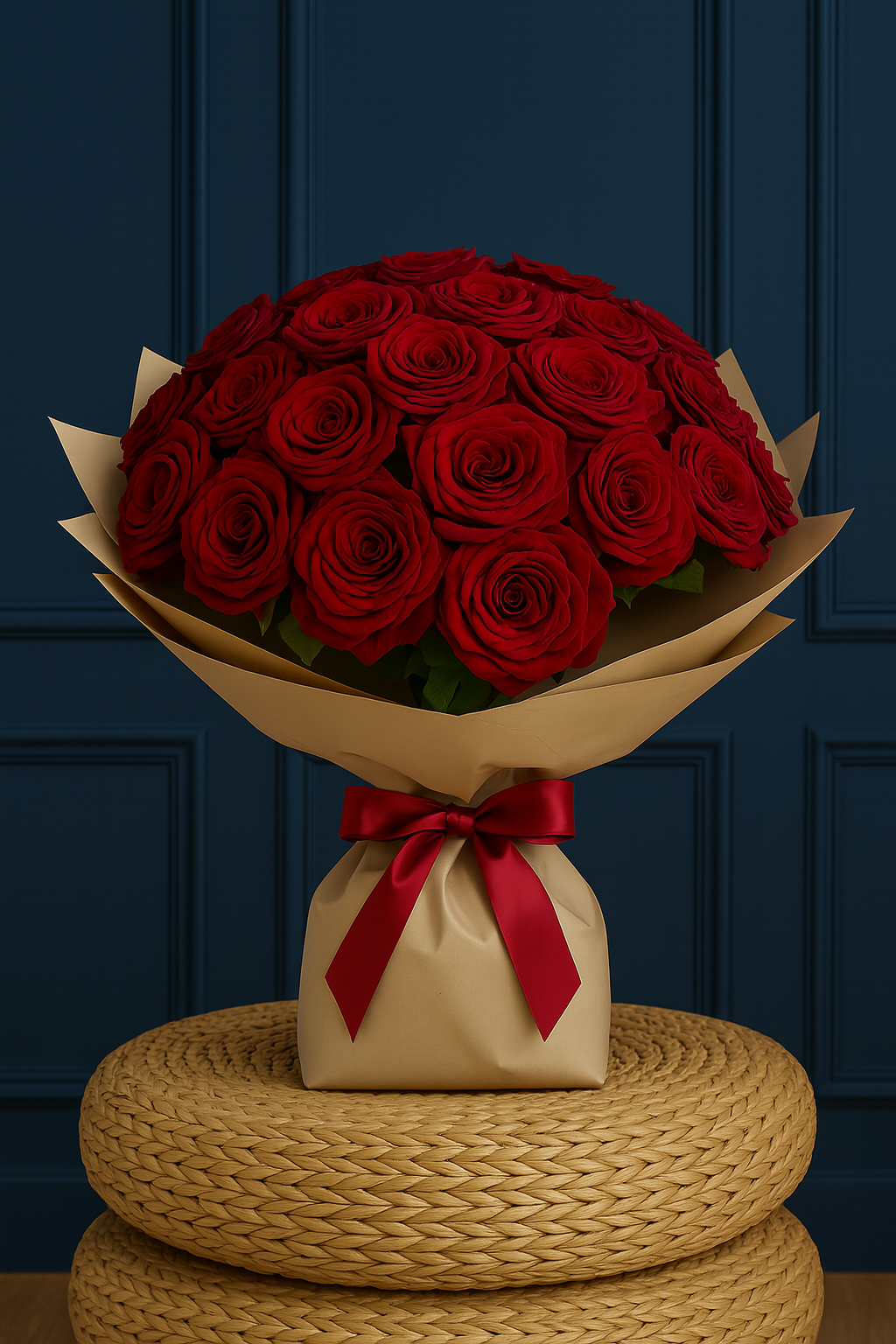 35 Red Naomi Roses Luxury Hand-Tied Bouquet