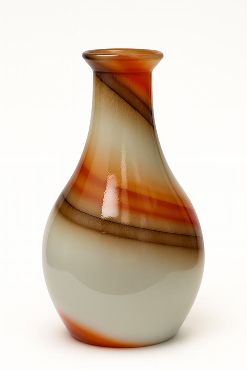 Amber Swirl Glass Vase