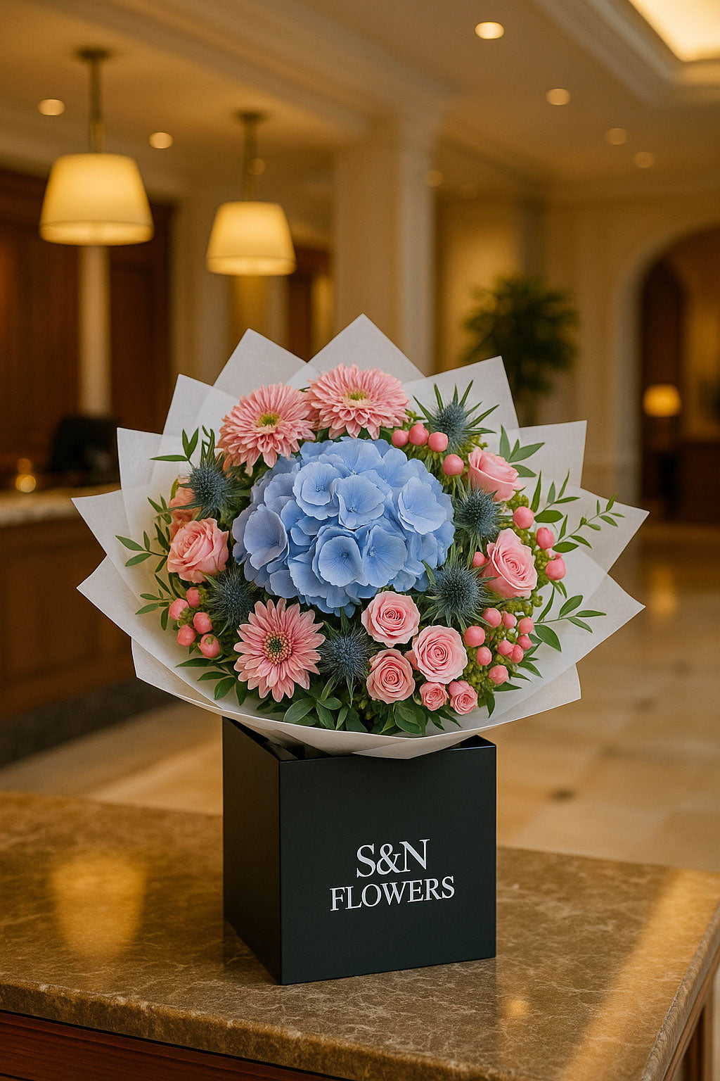 Blue Blossom Elegance Flower Bouquet