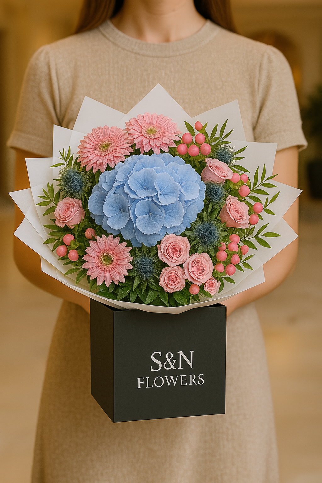 Blue Blossom Elegance Flower Bouquet