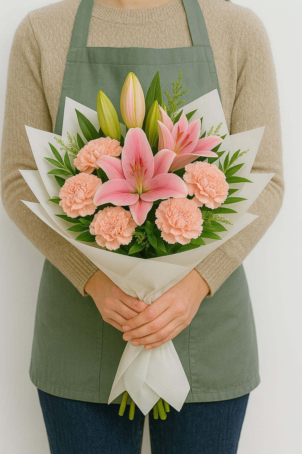 Blush Pink Lily & Carnation Flower