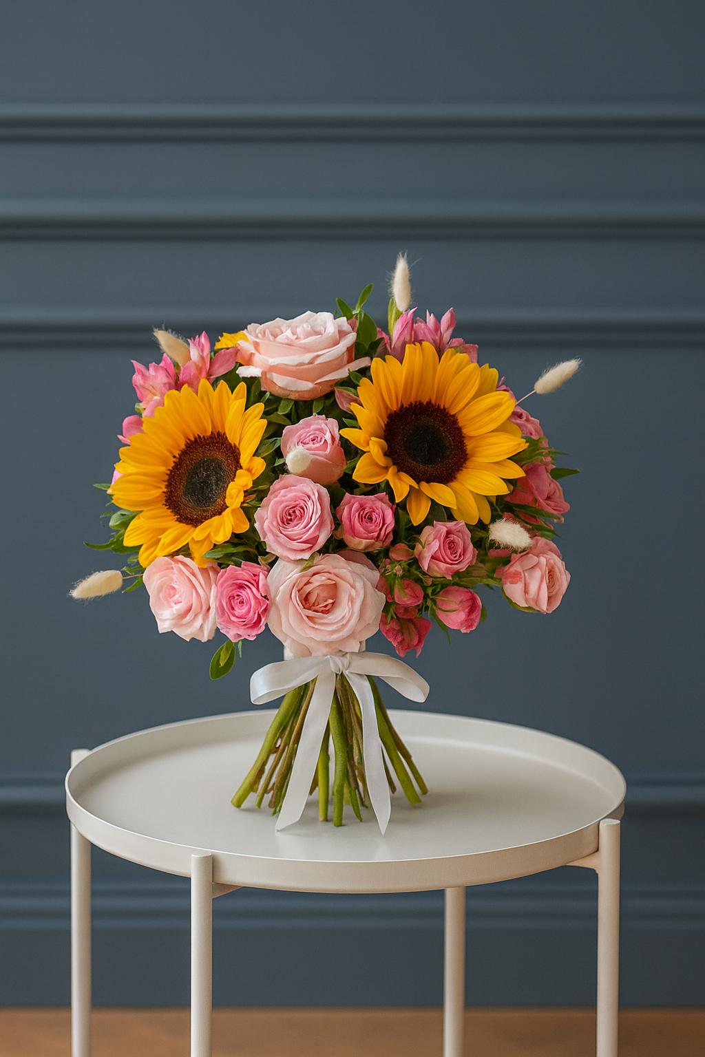 Loving Summer – Sunflower & Pink Rose Bouquet