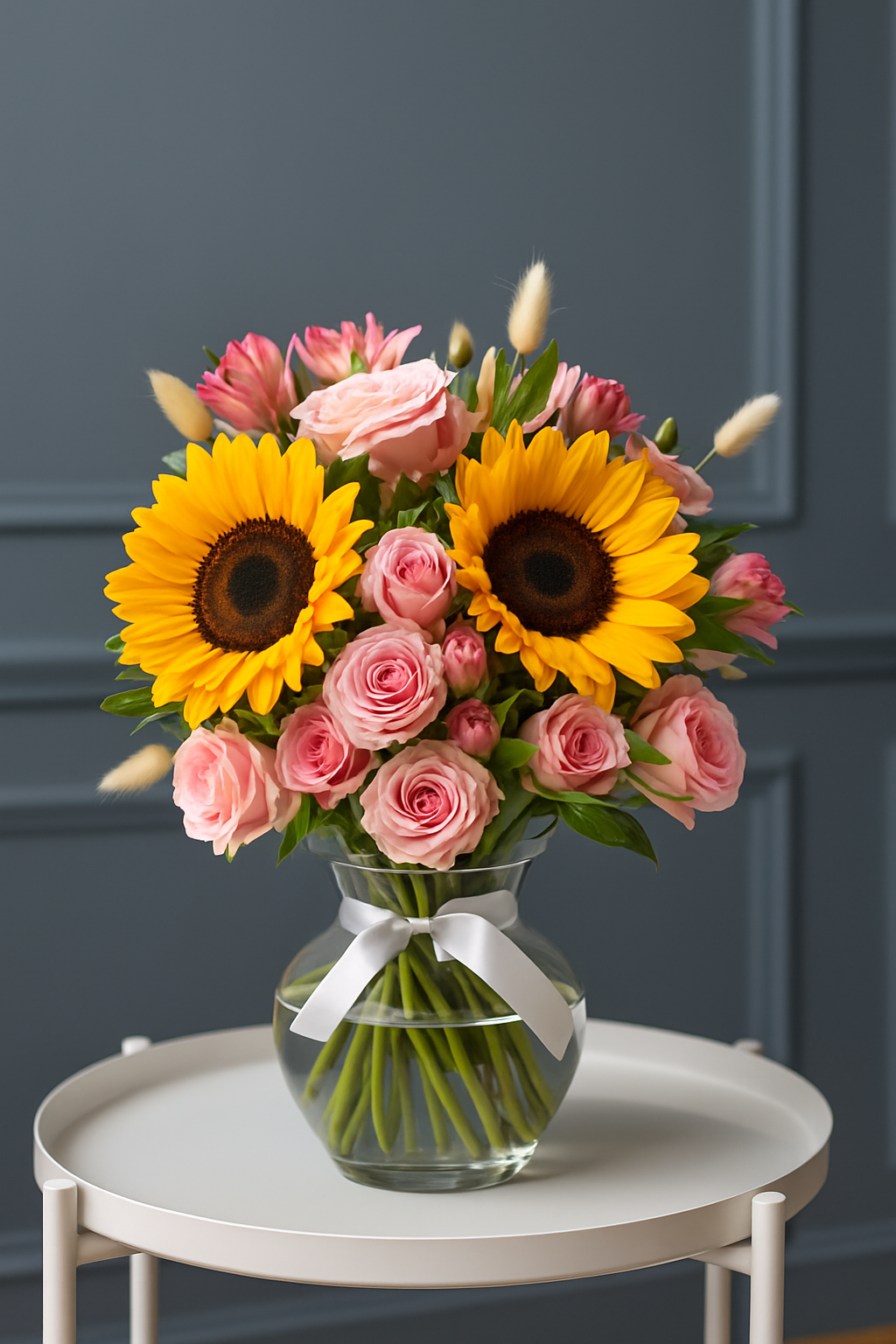 Loving Summer – Sunflower & Pink Rose Bouquet