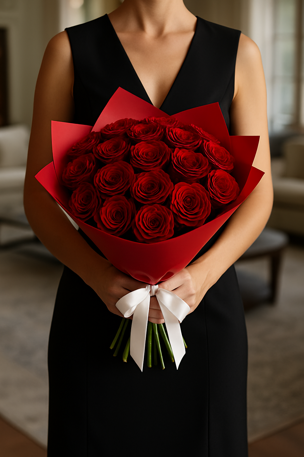 Classic Red Rose Bouquet – 24 Stems