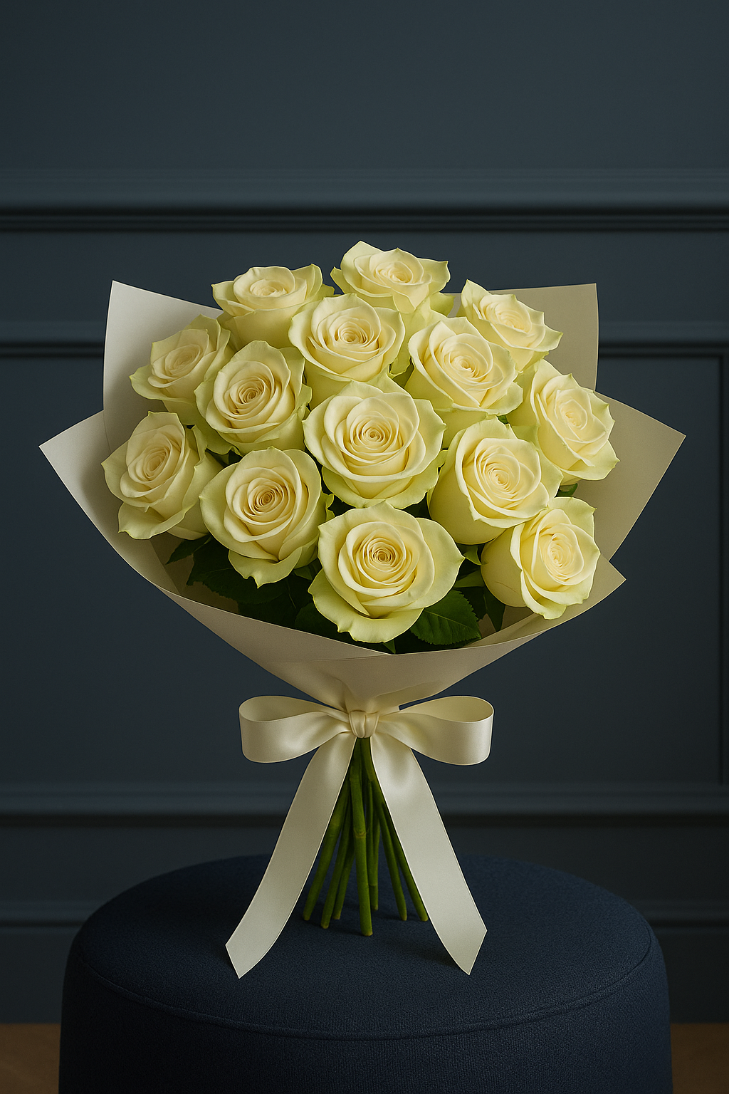 Classic White Rose Bouquet – 24 Stems