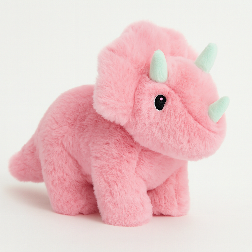 Eco Nation Trix Triceratops – Pink Plush Dinosaur