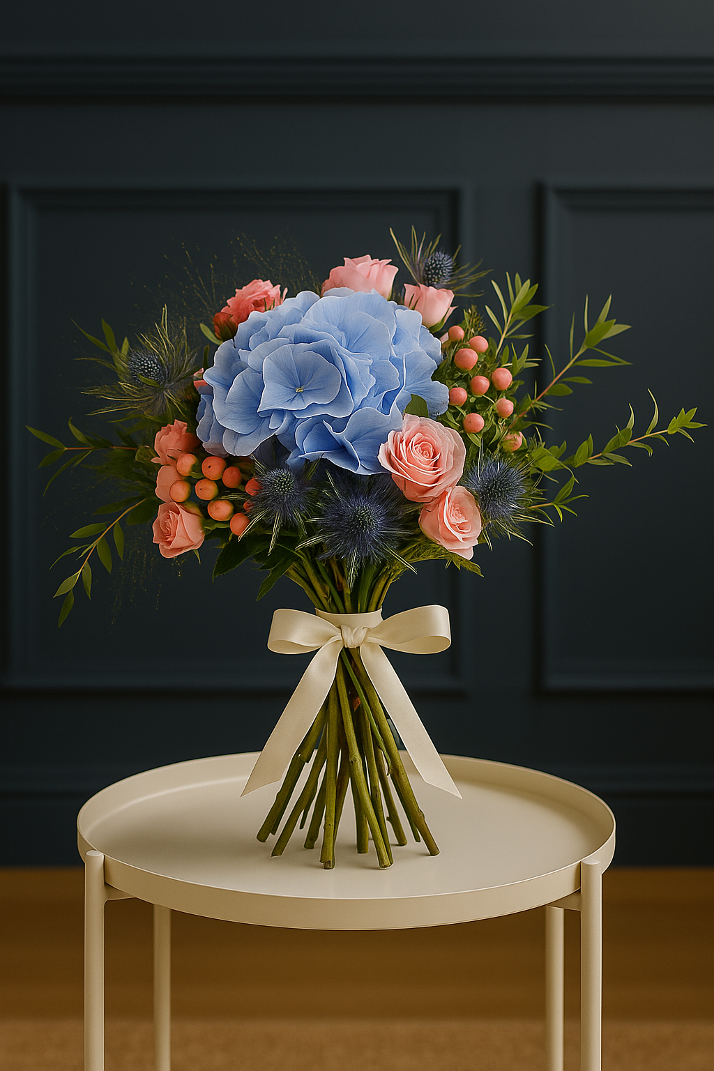 Hydrangea & Peach Rose Bouquet