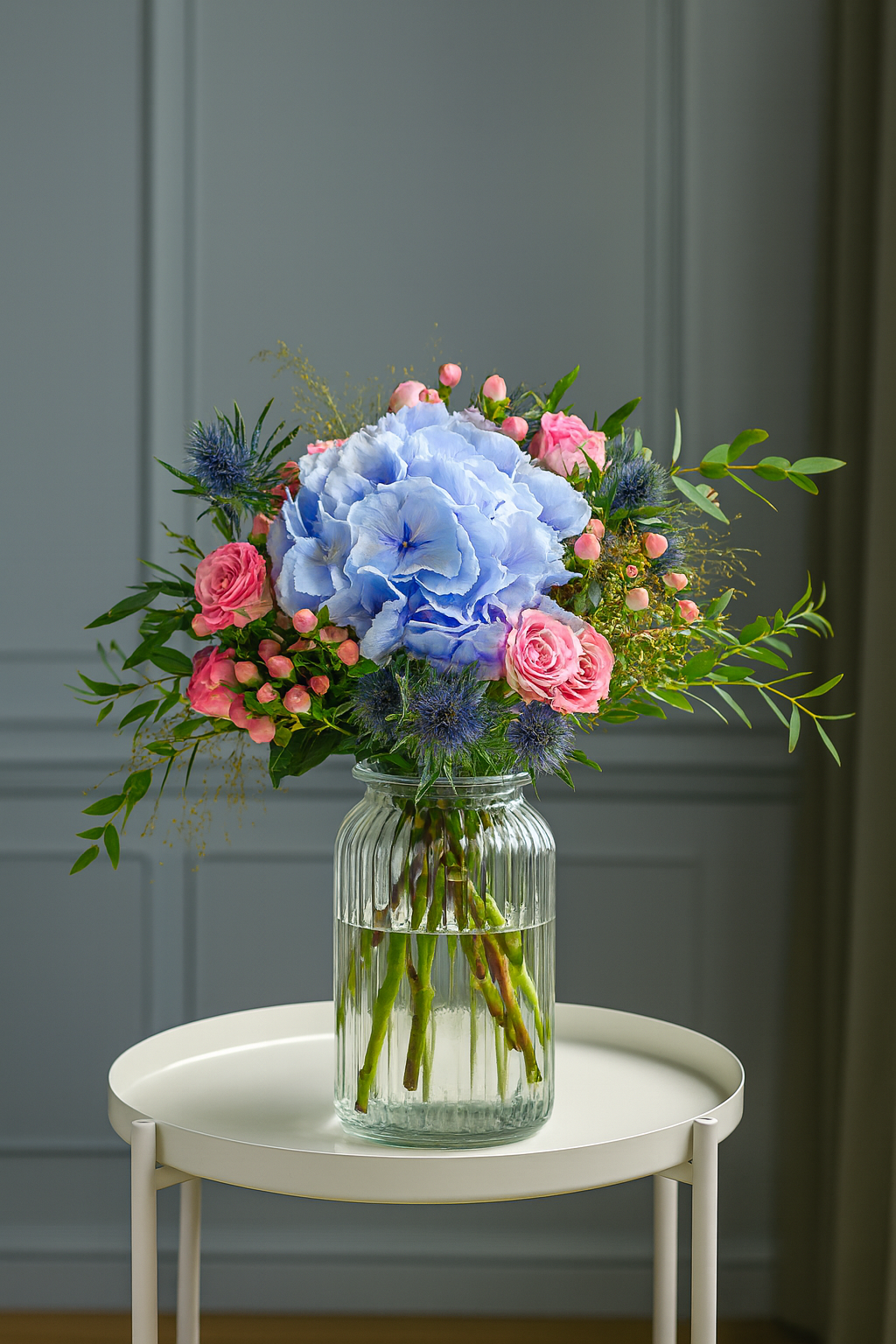 Hydrangea & Peach Rose Bouquet