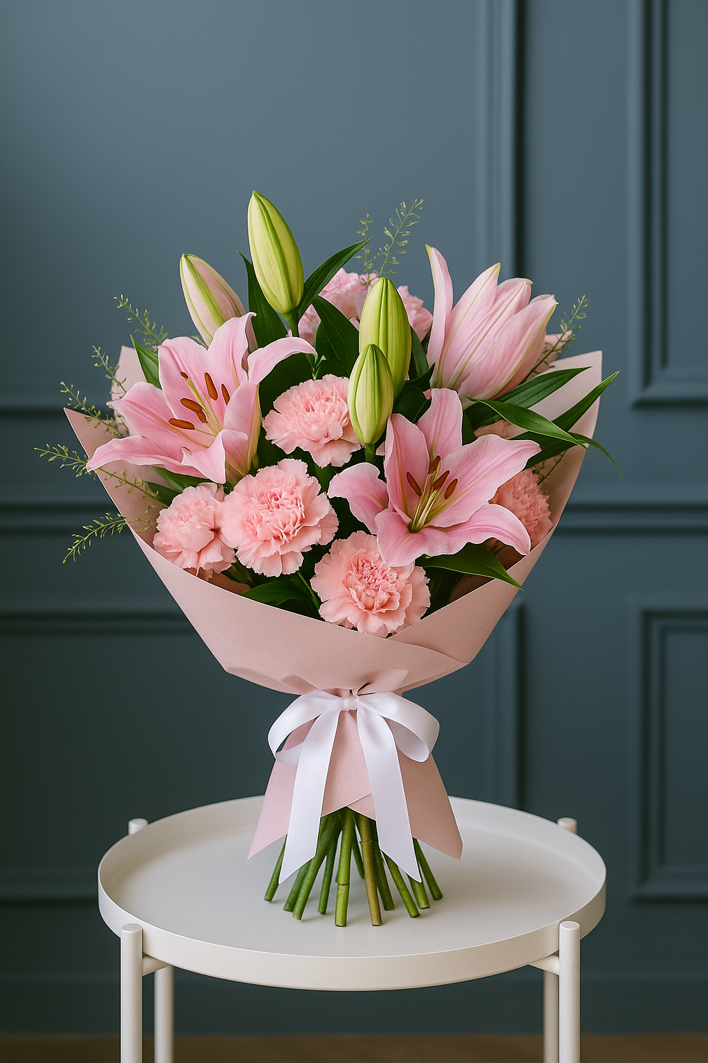 Pink Perfection – Lily & Carnation Bouquet