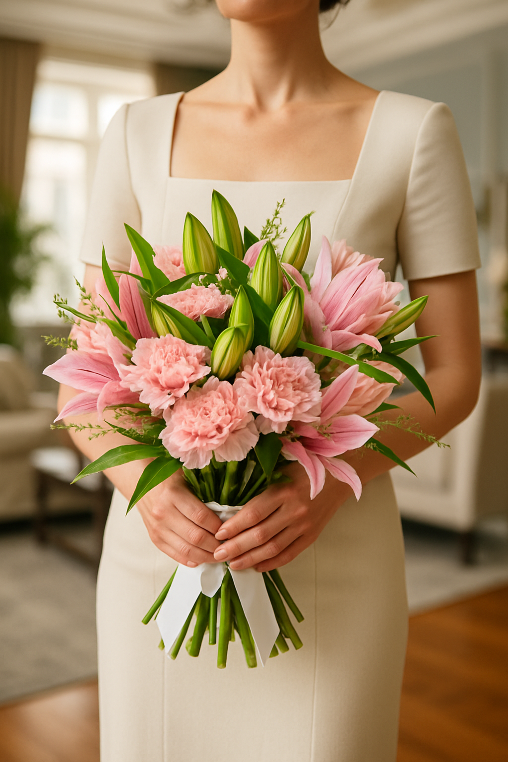 Pink Perfection – Lily & Carnation Bouquet