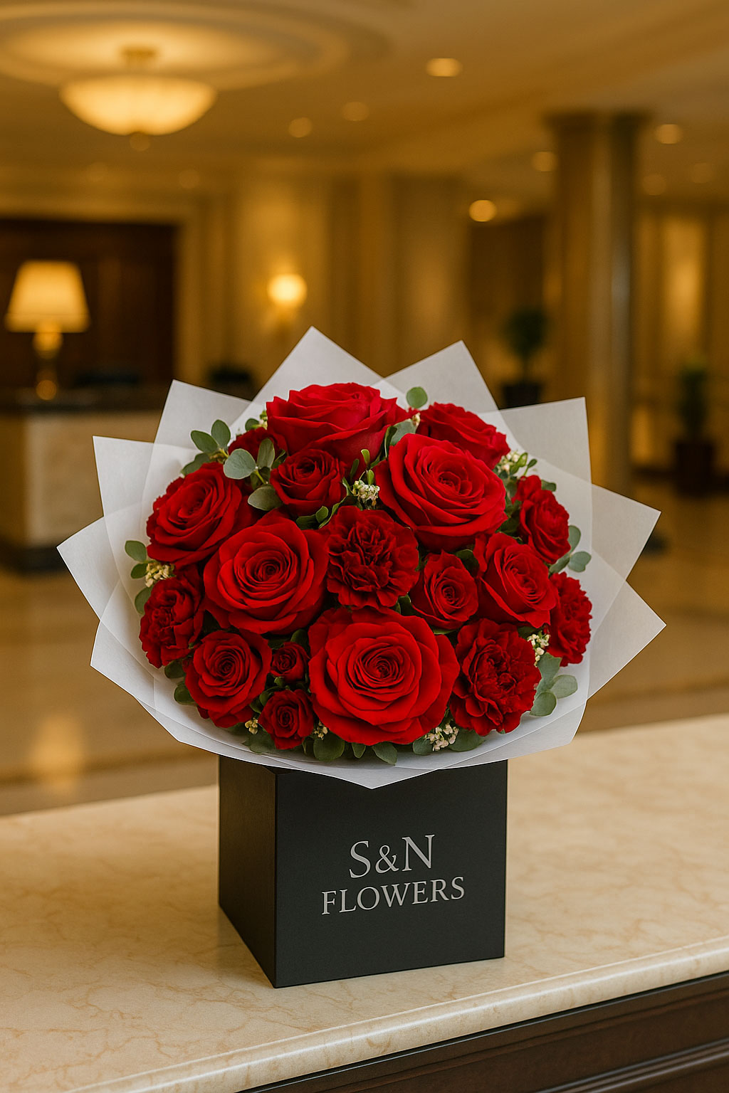 Velvet Rouge Luxury Red Rose Bouquet