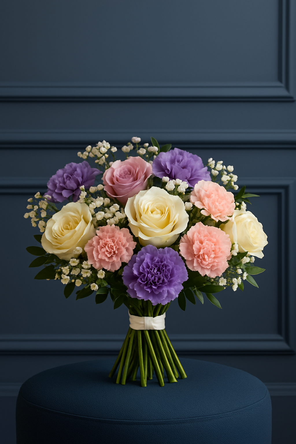 Pastel Rose, Carnation & Gypsophila Bouquet
