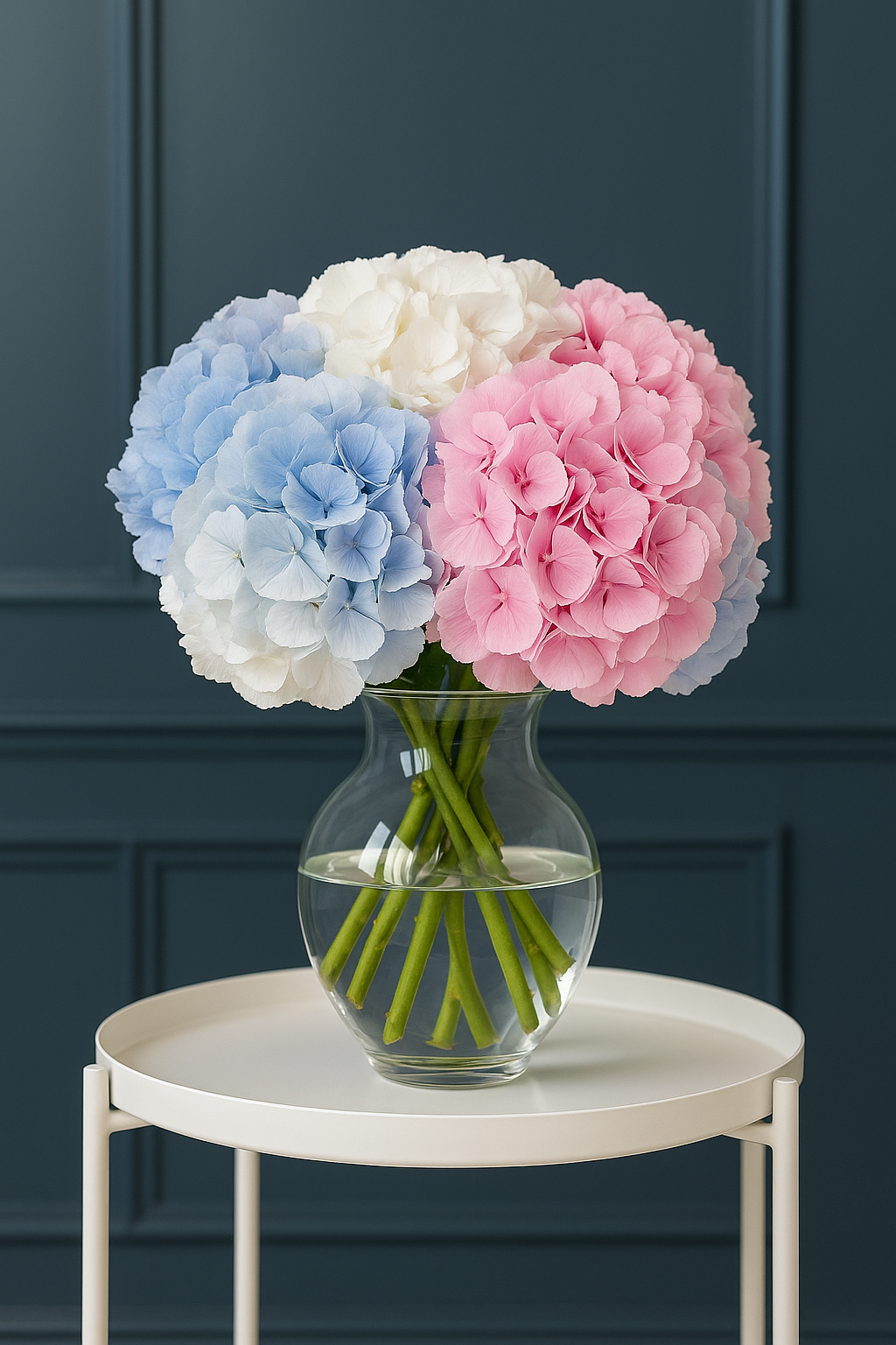 Pastel Dreams – Pink, Blue & White Hydrangea Bouquet