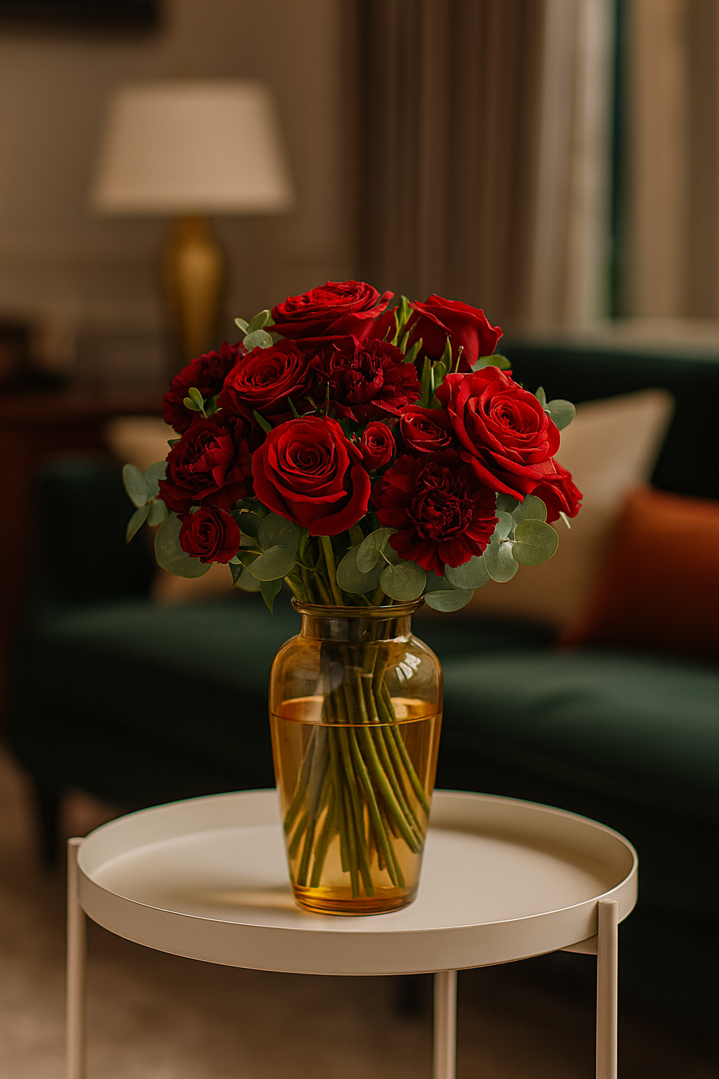 Scarlet Passion – Red Rose & Carnation Bouquet