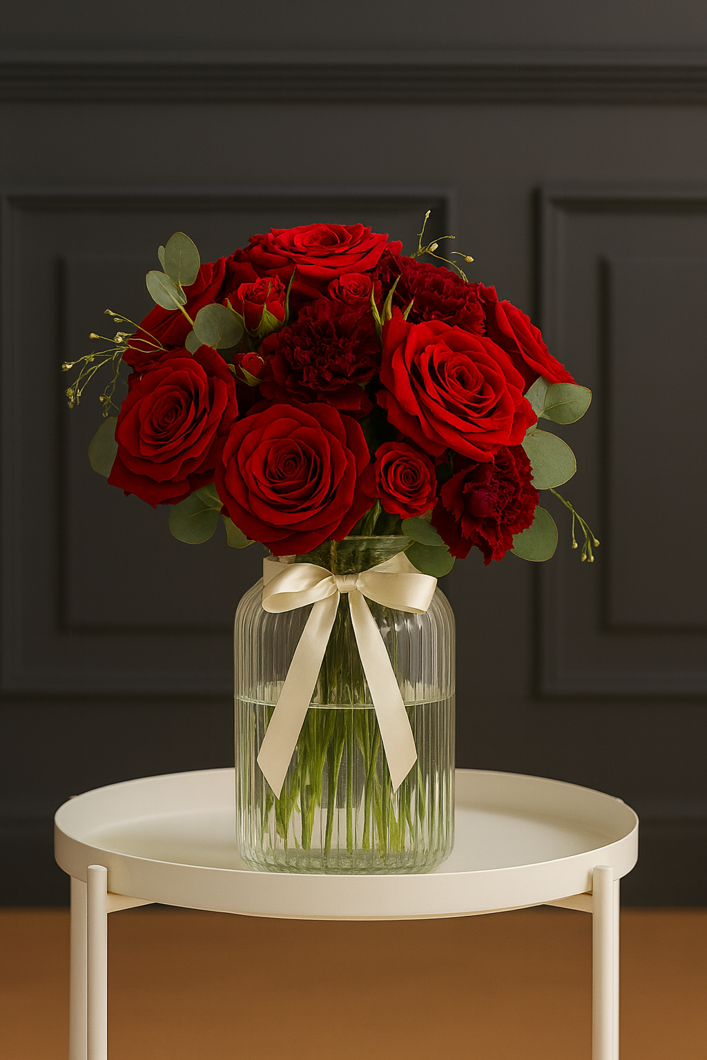 Scarlet Passion – Red Rose & Carnation Bouquet