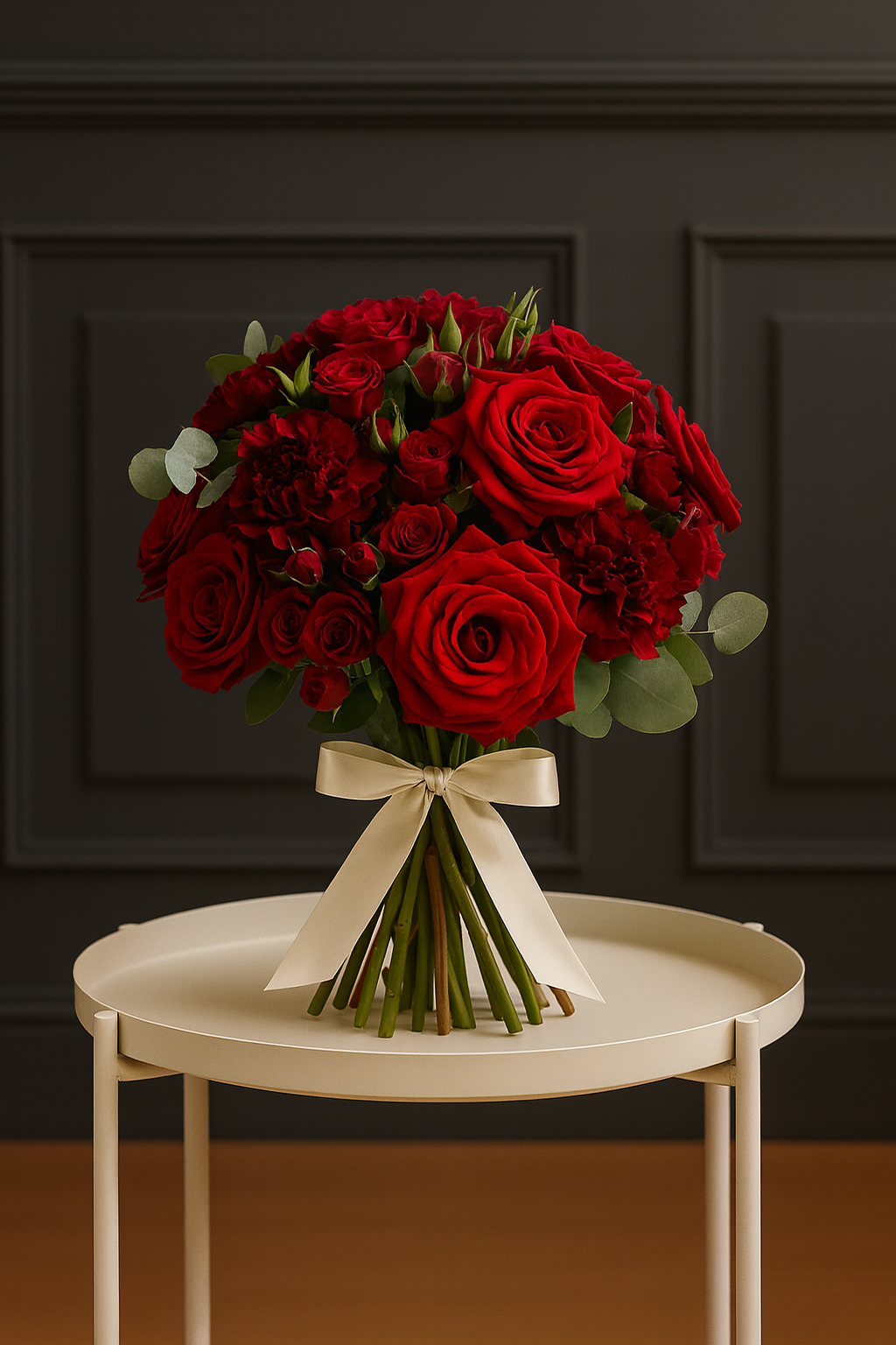 Scarlet Passion – Red Rose & Carnation Bouquet