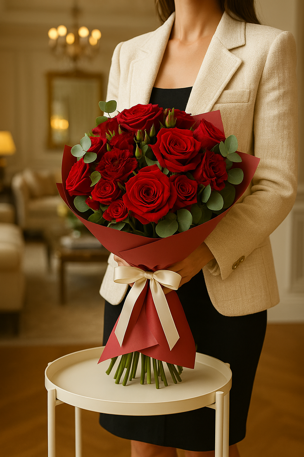 Scarlet Passion – Red Rose & Carnation Bouquet