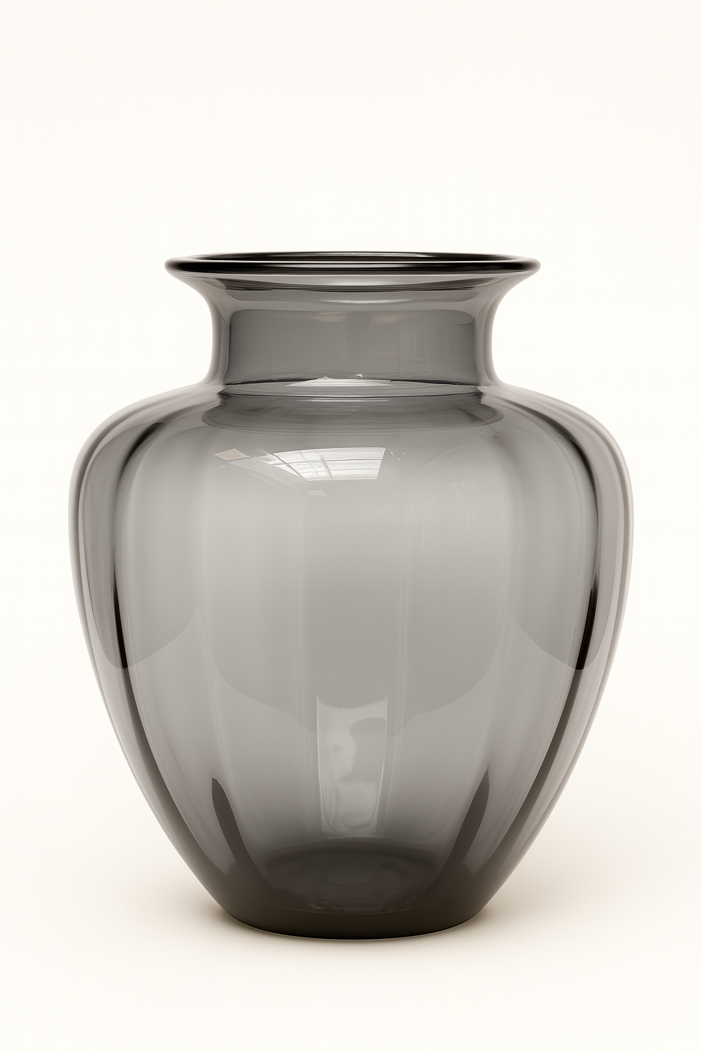 Smoky Grey Hourglass Glass Vase – Minimalist Modern Design
