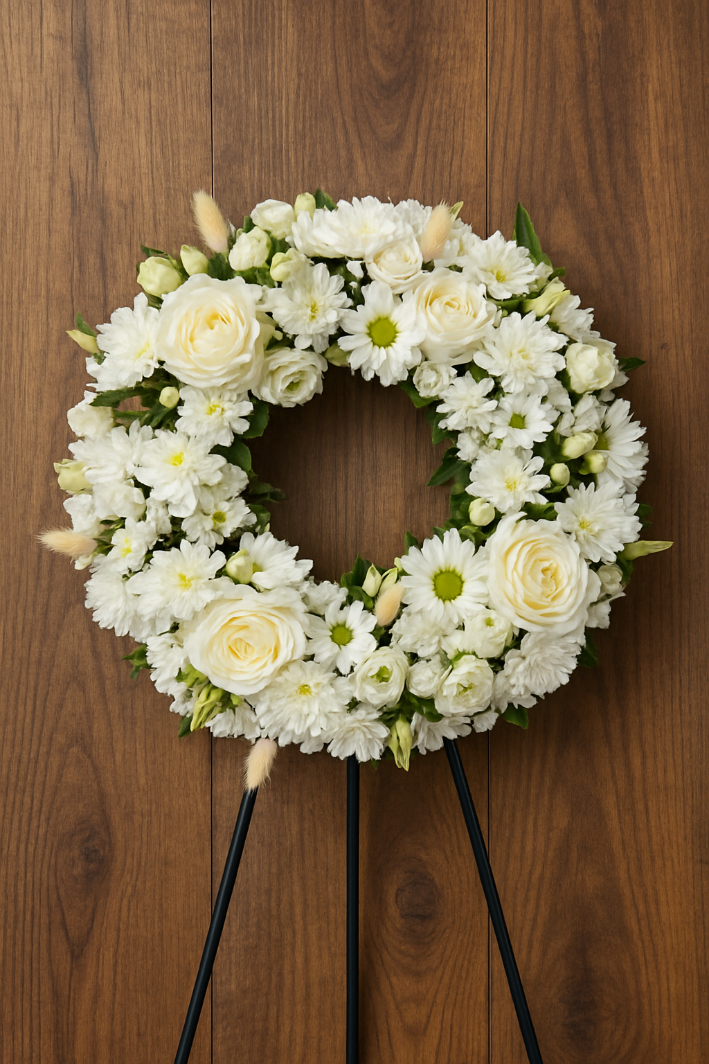 White Rose & Daisy Funeral Wreath Tribute