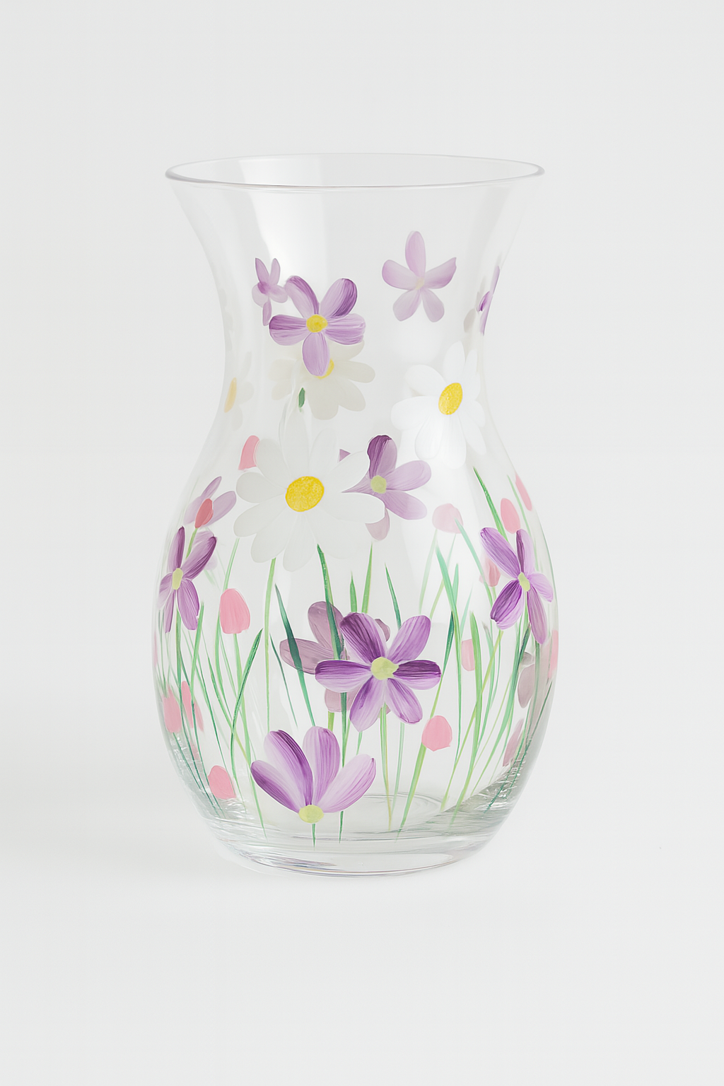 Wild Meadow Hand-Painted Glass Vase