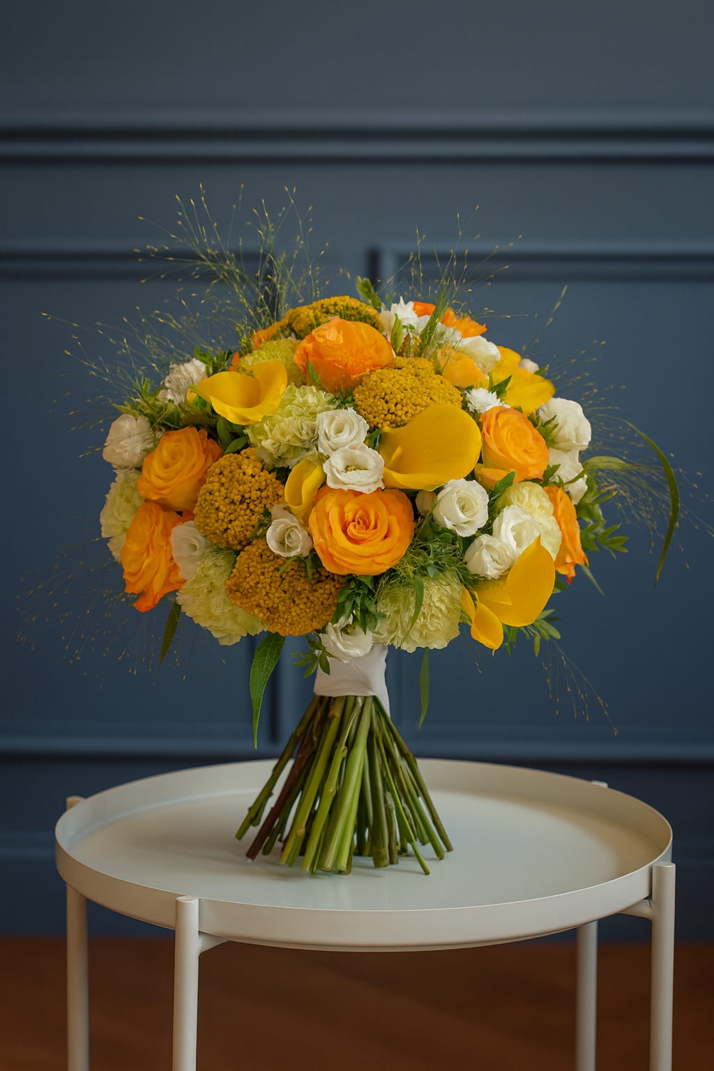 Yellow Rose, Calla Lily & Achillea Bouquet