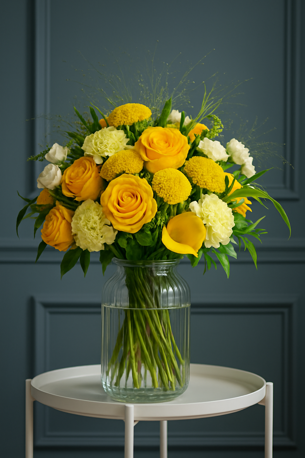 Yellow Rose, Calla Lily & Achillea Bouquet