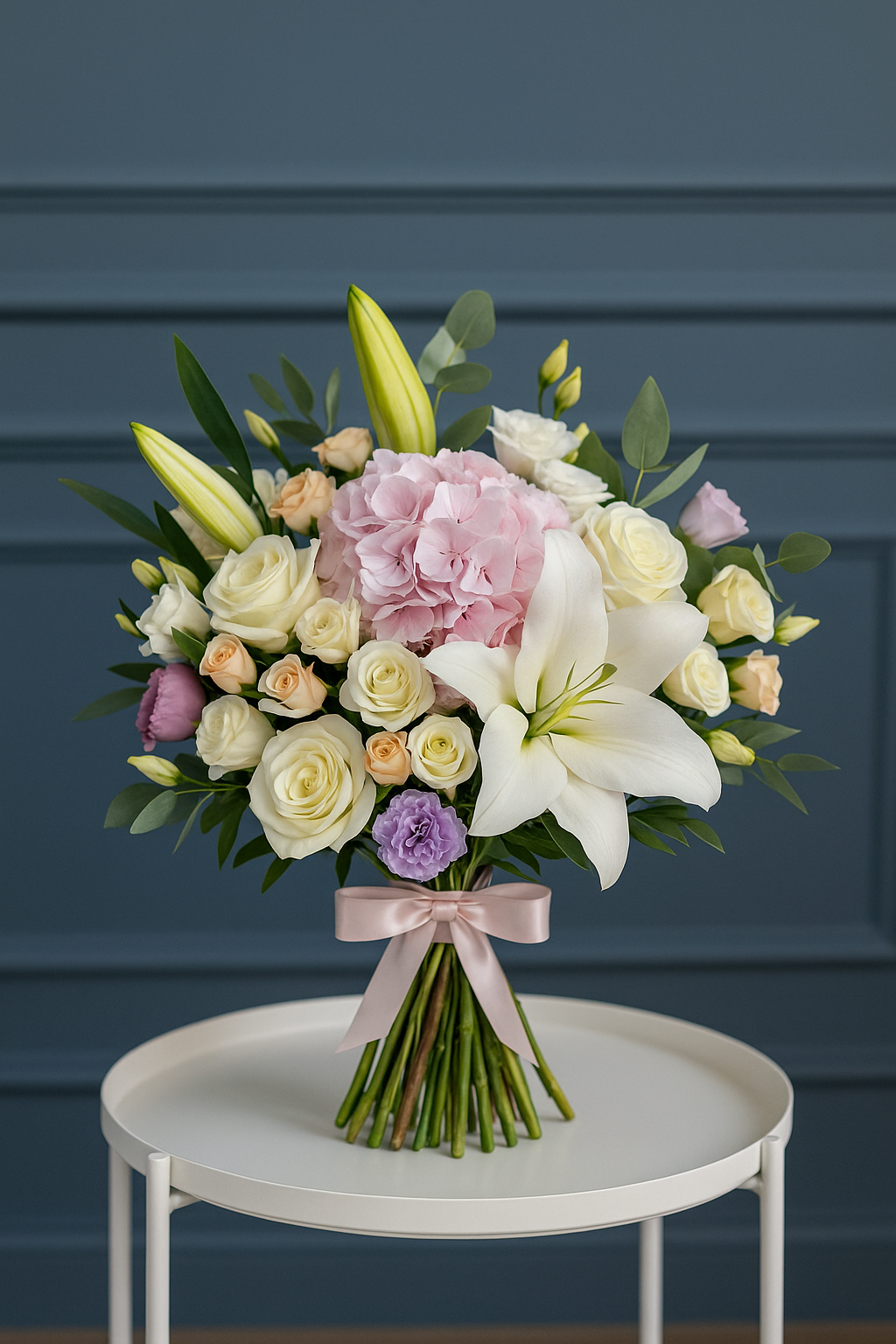 Elegant Lily, Rose & Hydrangea Bouquet